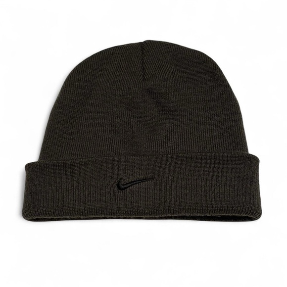 Nike Other - Nike Youth Cuffed Knit Beanie Gray Green Swoosh Logo Hat